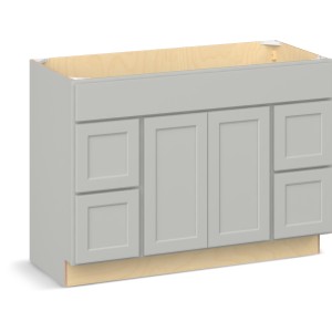 RELIABILT Parkstone II Vanity Base, Light Gray, 48" W, 2 Doors 4 Drawers, Fully Assembled - 641162 | Lowe's Pro Supply